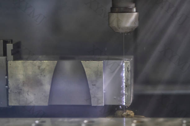 CNC wire cut machine cutting high precision mold parts